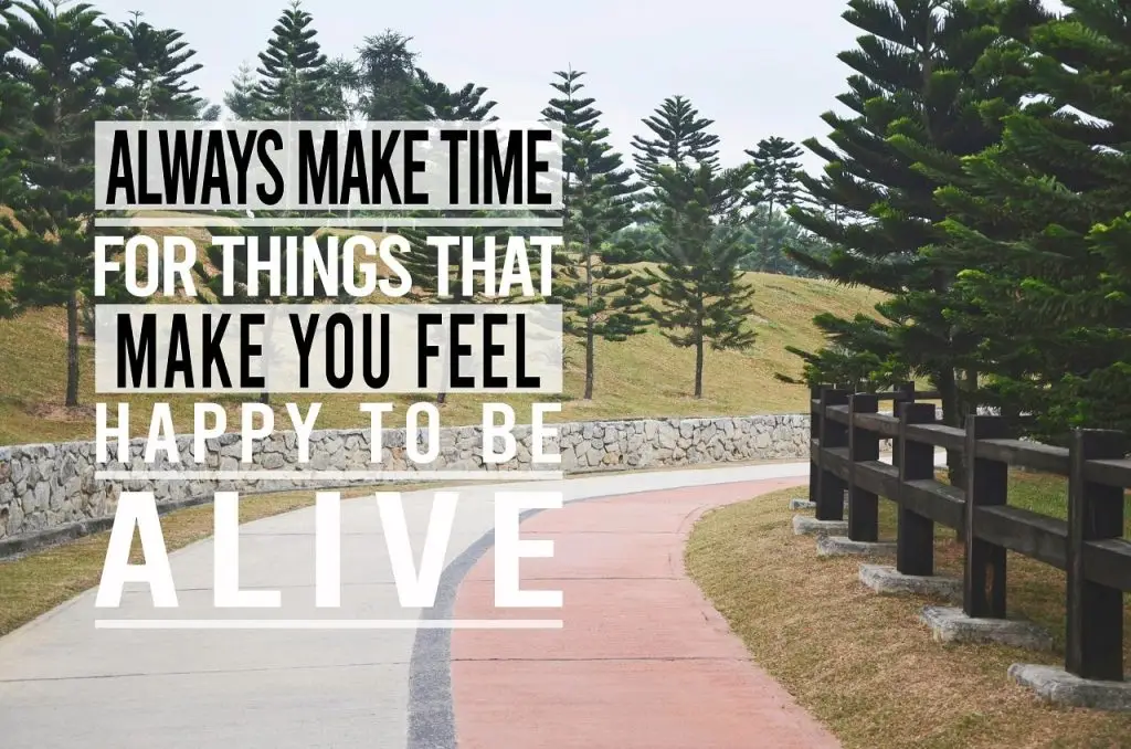 Graphic encouraging people to be happy they are alive.