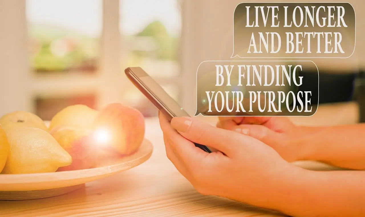 Graphic with words "Live longer with better purpose."