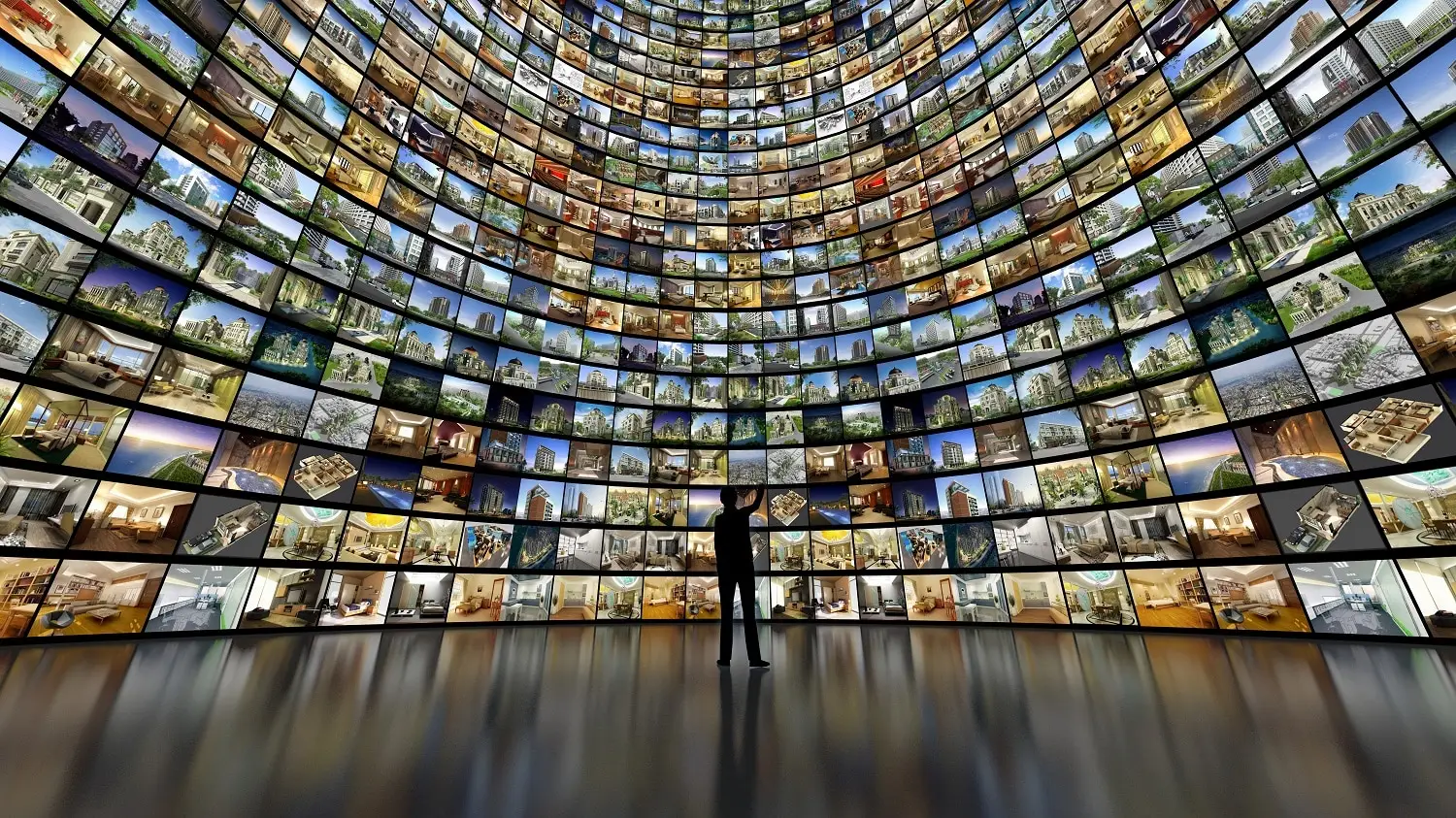 Photo of many options on many screens.
