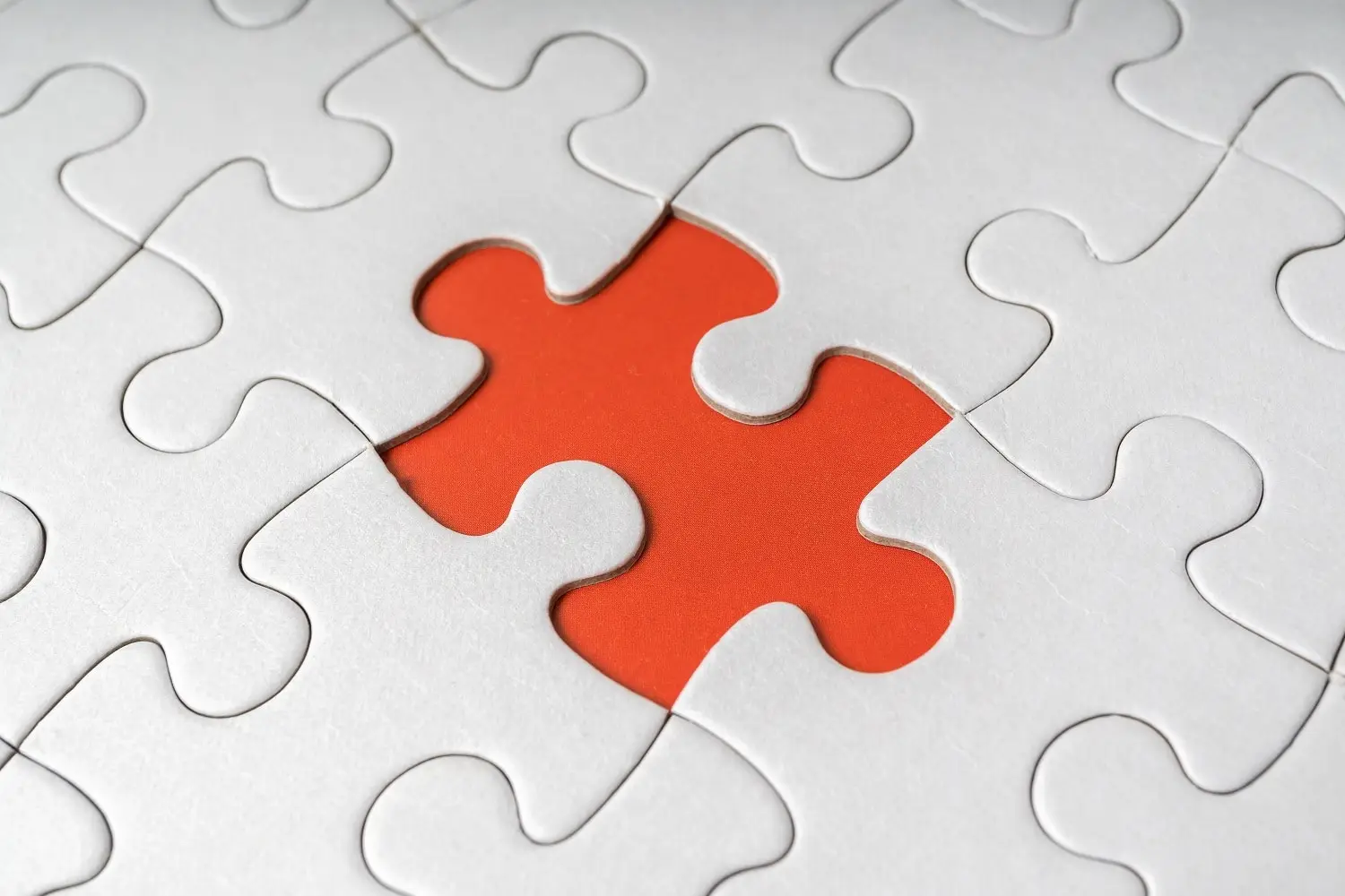 Photo of a puzzle missing a piece.