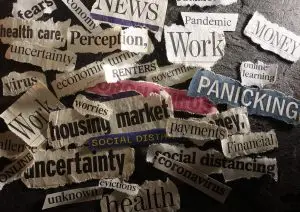 Image of negative news headlines.