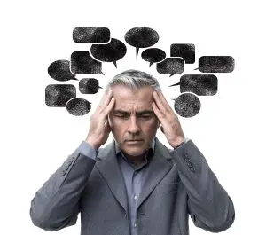 Image of a man engaged in negative thinking