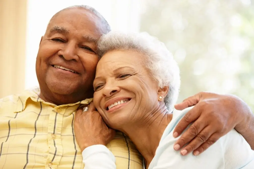 Photo of a joyful older couple.