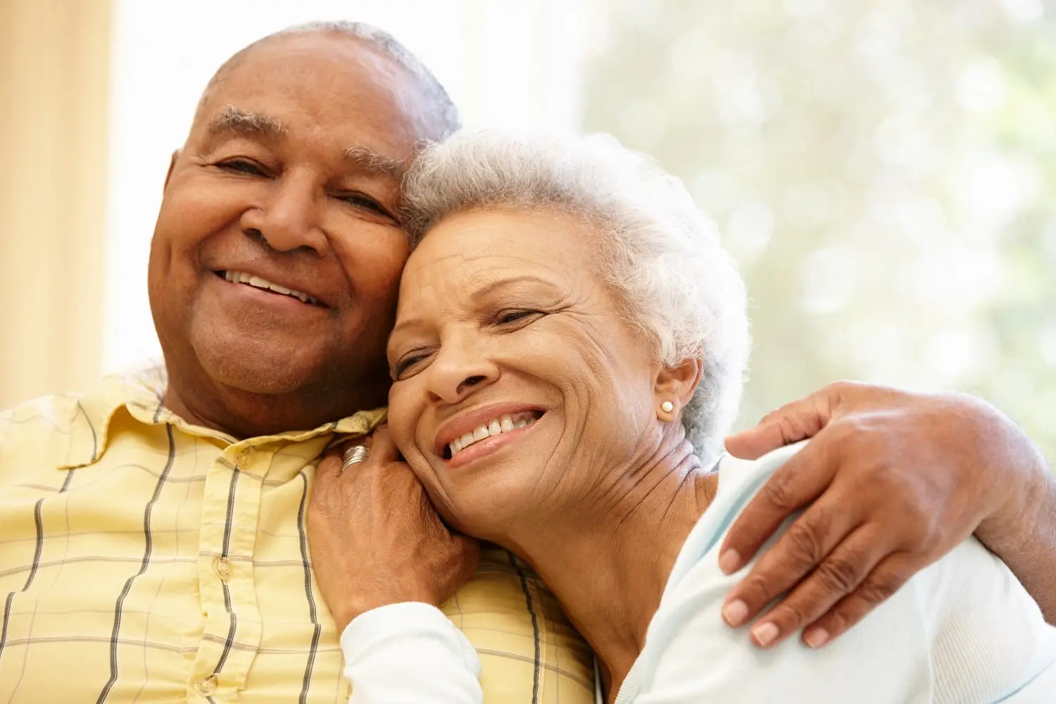 Photo of a joyful older couple.