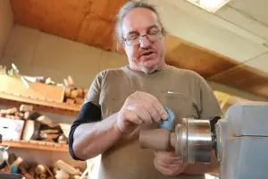 Photo of Tony Aguire at Blanchet Farm taken by Catholic Sentinel.