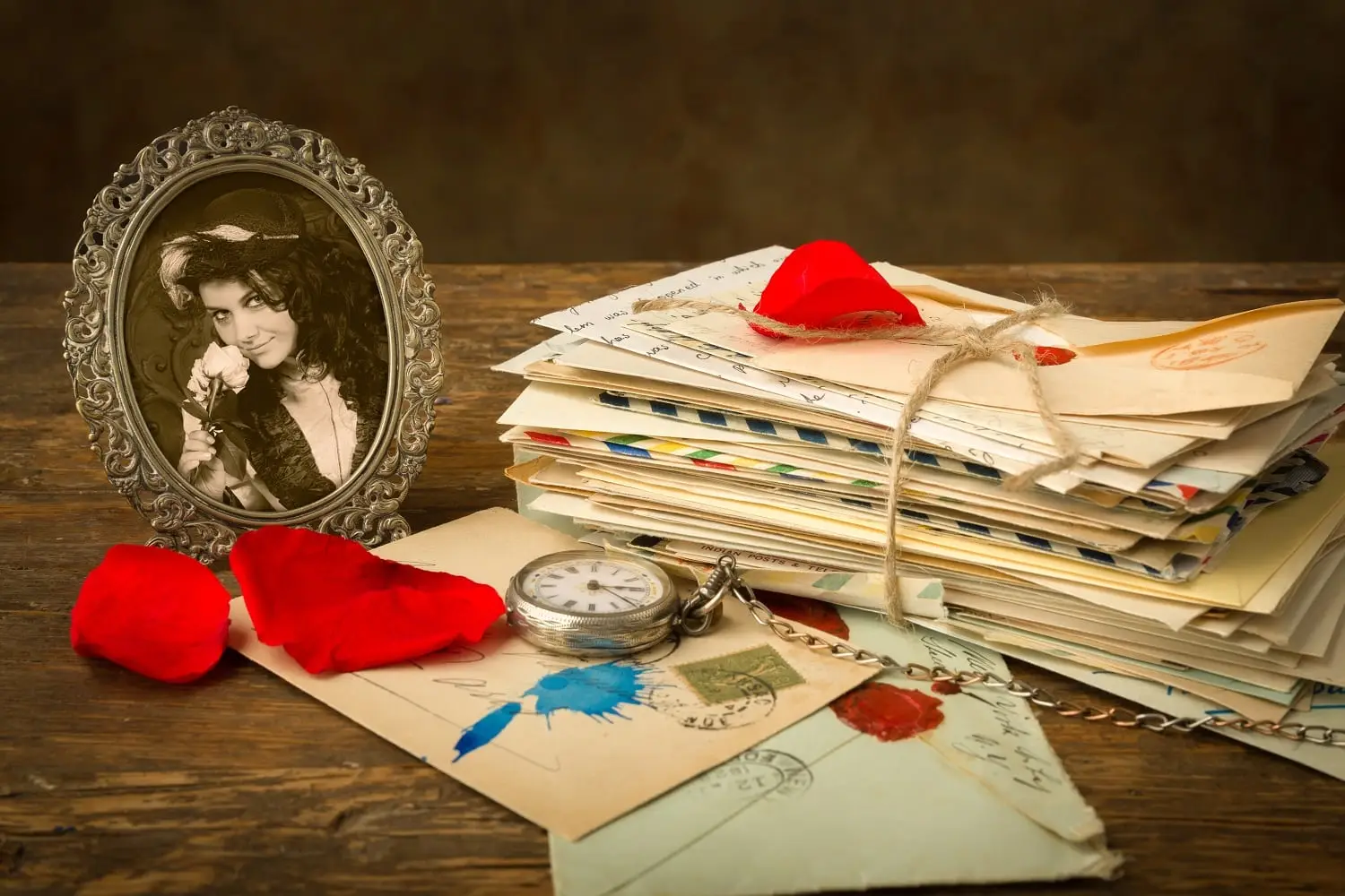 Photo of a bundle of old letters