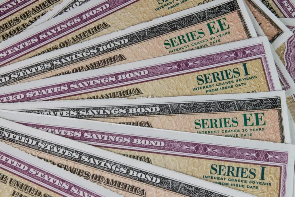 Photo of U.S. savings bonds.