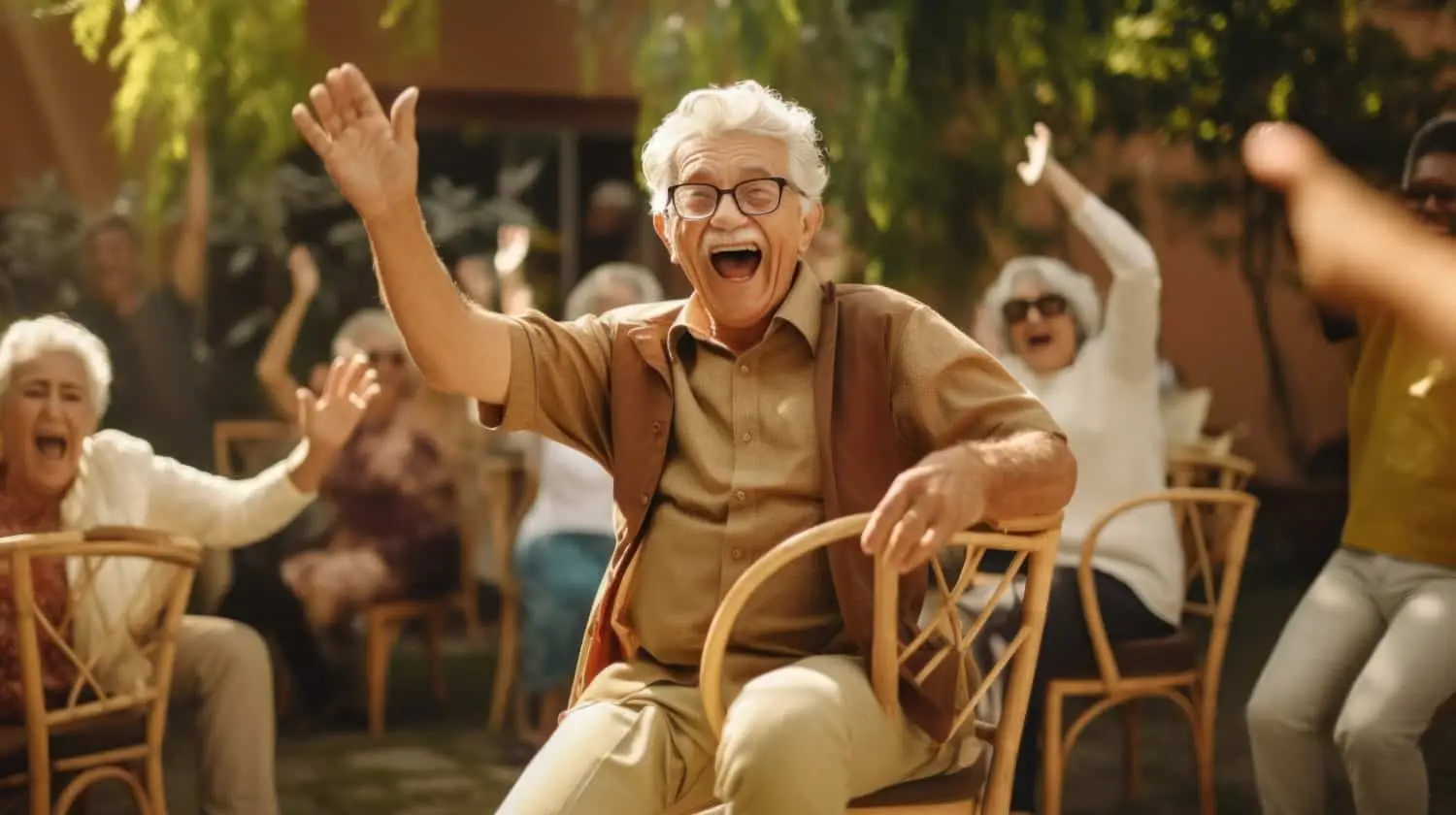 Photo of an engaged group of older people