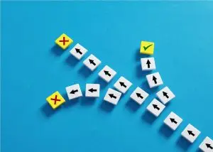 Image showing a slight change in direction may be the right one.