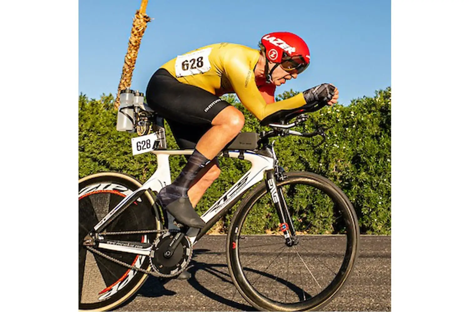 Photo of Jeff Seckendorf training on his bicycle.