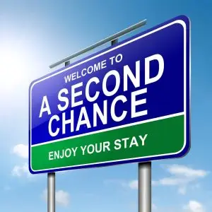 Image of a sign announcing a second chance is ahead.