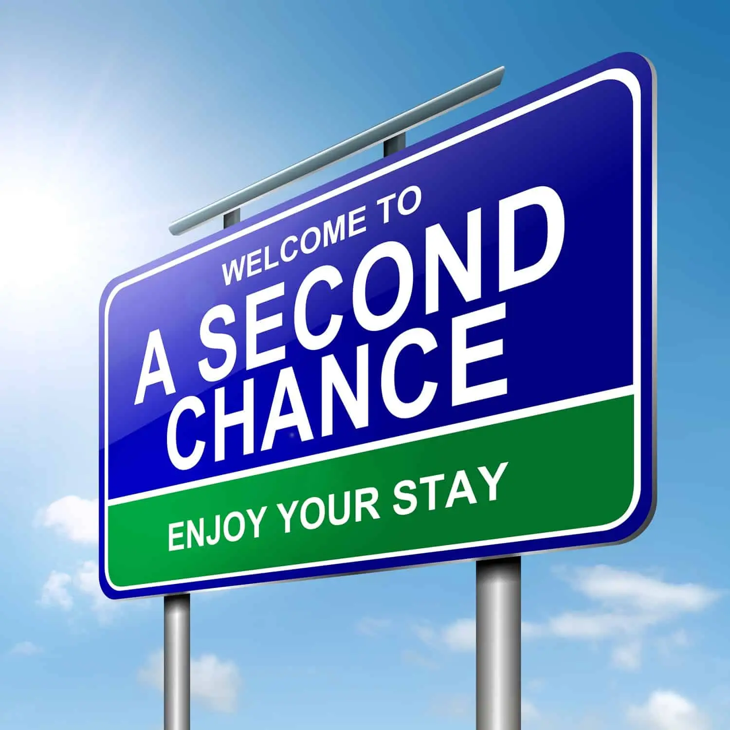 Image of a sign announcing a second chance is ahead.