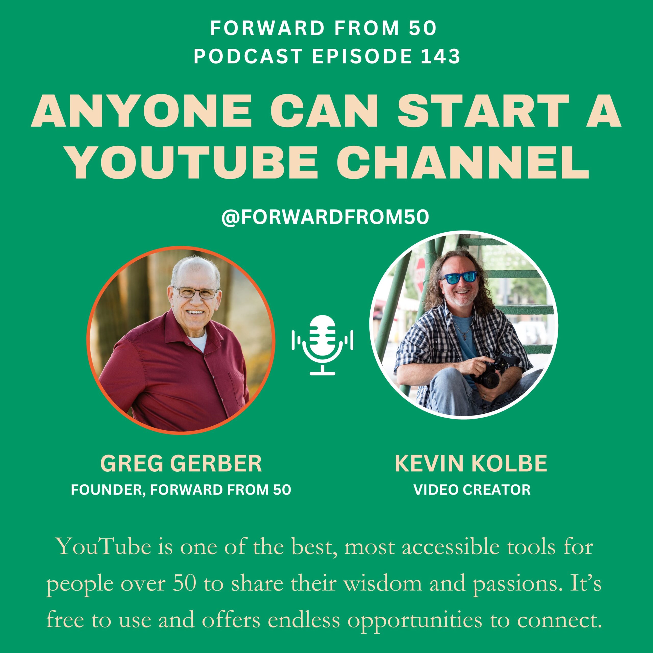 Kevin Kolbe teaches people over 50 how to launch their own YouTube channels.