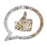 Image of a Facebook "thumbs up" icon created by multiple pictures.